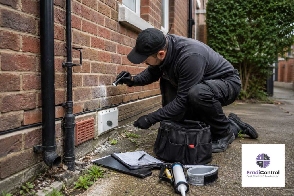 Professional rat control inspection at a Southampton property