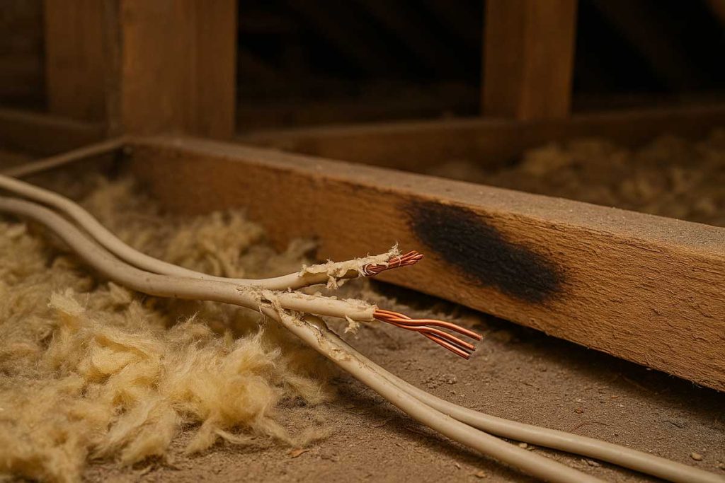 Squirrel damage to wiring in UK loft