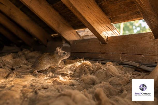 House mouse entering a loft in a Southampton home before autumn.
