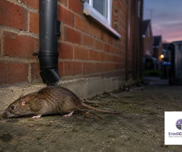Brown rat beside a residential property in Southampton