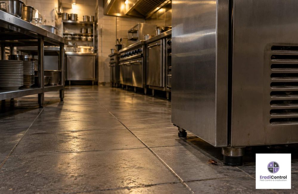 Cockroach activity in a Southampton restaurant commercial kitchen