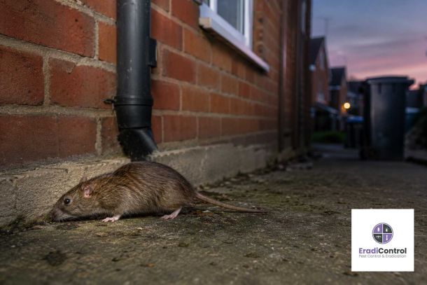 Brown rat beside a residential property in Southampton